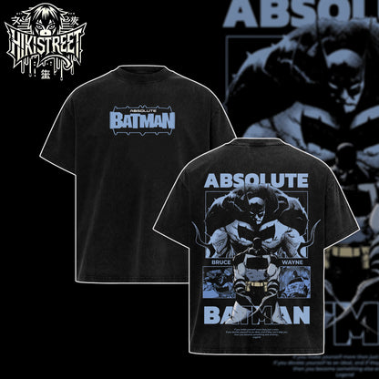 [HIKISTREET] Vintage Absolute Batman Acid Washed T-Shirt, DC Merch, Comics Washed Oversized Tee, Aesthetic Comics Streetwear Gift