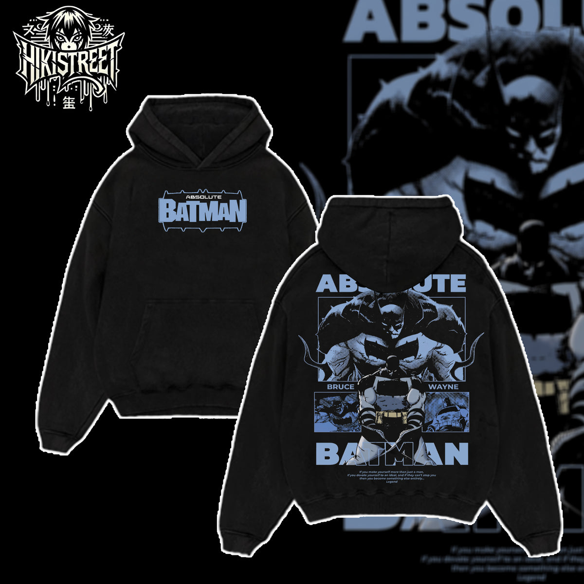 [HIKISTREET] Vintage Absolute Batman Acid Washed T-Shirt, DC Merch, Comics Washed Oversized Tee, Aesthetic Comics Streetwear Gift