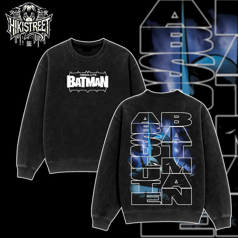 [HIKISTREET] Vintage Absolute Batman V2 Acid Washed T-Shirt, DC Merch, Comics Washed Oversized Tee, Aesthetic Comics Streetwear Gift