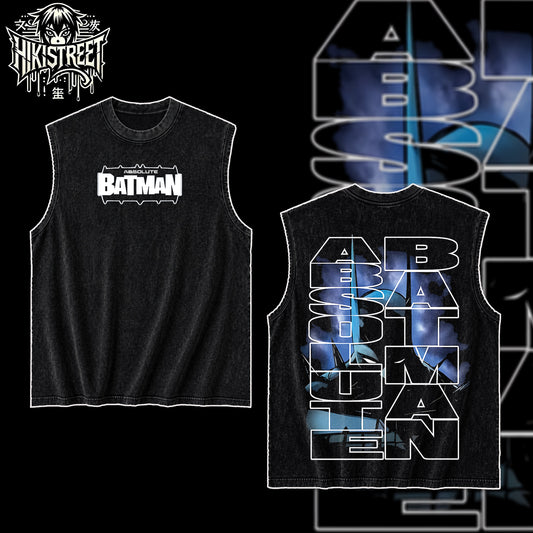 [HIKISTREET] Vintage Absolute Batman V2 Acid Washed T-Shirt, DC Merch, Comics Washed Oversized Tee, Aesthetic Comics Streetwear Gift