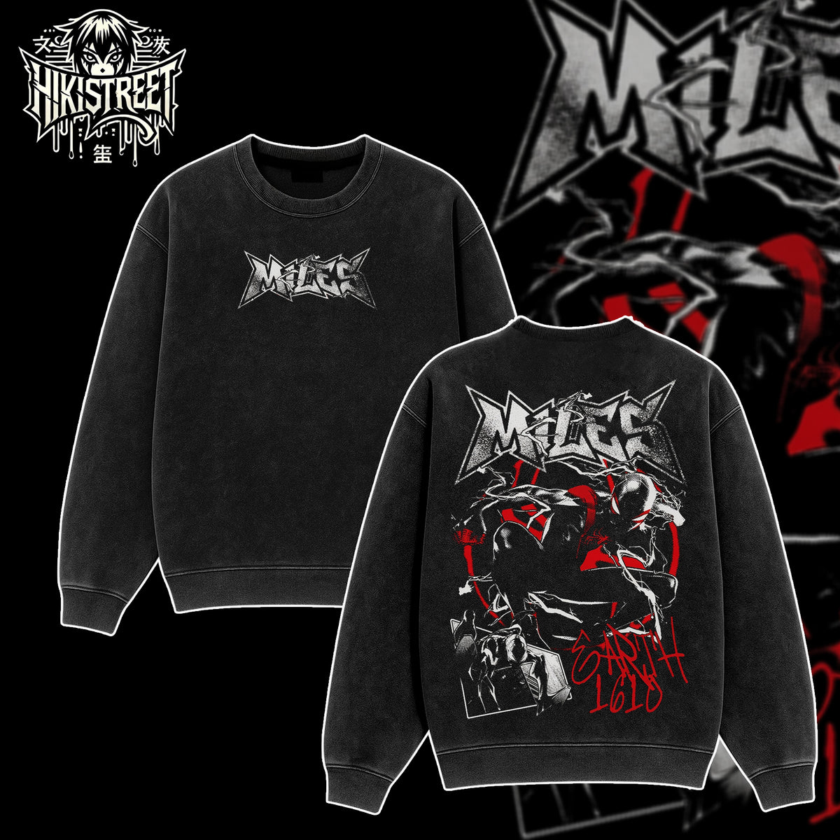 [HIKISTREET] Vintage Miles Morales Acid Washed T-Shirt, MCU Merch, Comics Washed Oversized Tee, Aesthetic Comics Streetwear Gift