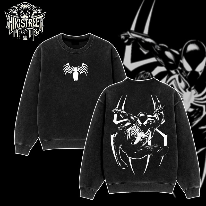 [HIKISTREET] Vintage Symbonite Spider Man V7 Acid Washed T-Shirt, MCU Merch, Comics Washed Oversized Tee, Aesthetic Comics Streetwear Gift