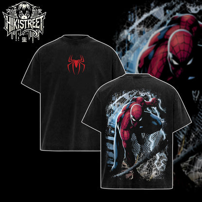 [HIKISTREET] Vintage The Amazing Spider Man Acid Washed T-Shirt, MCU Merch, Comics Washed Oversized Tee, Aesthetic Comics Streetwear Gift