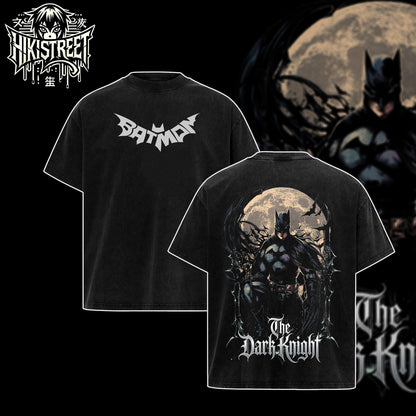 [HIKISTREET] Vintage Batman Acid Washed T-Shirt, DC Merch, Comics Washed Oversized Tee, Aesthetic Comics Streetwear Gift
