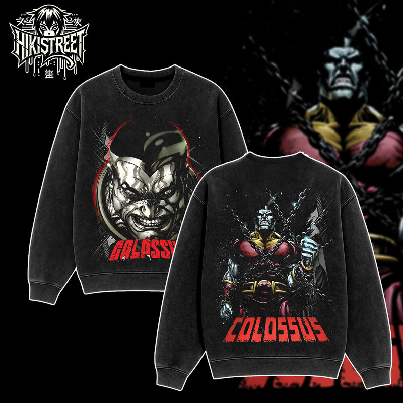 [HIKISTREET] Vintage Colossus The X-Men Acid Washed T-Shirt, MCU Merch, Comics Washed Oversized Tee, Aesthetic Comics Streetwear Gift