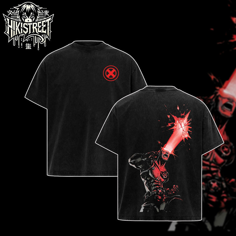 [HIKISTREET] Vintage Cyclops The X-Men Acid Washed T-Shirt, MCU Merch, Comics Washed Oversized Tee, Aesthetic Comics Streetwear Gift