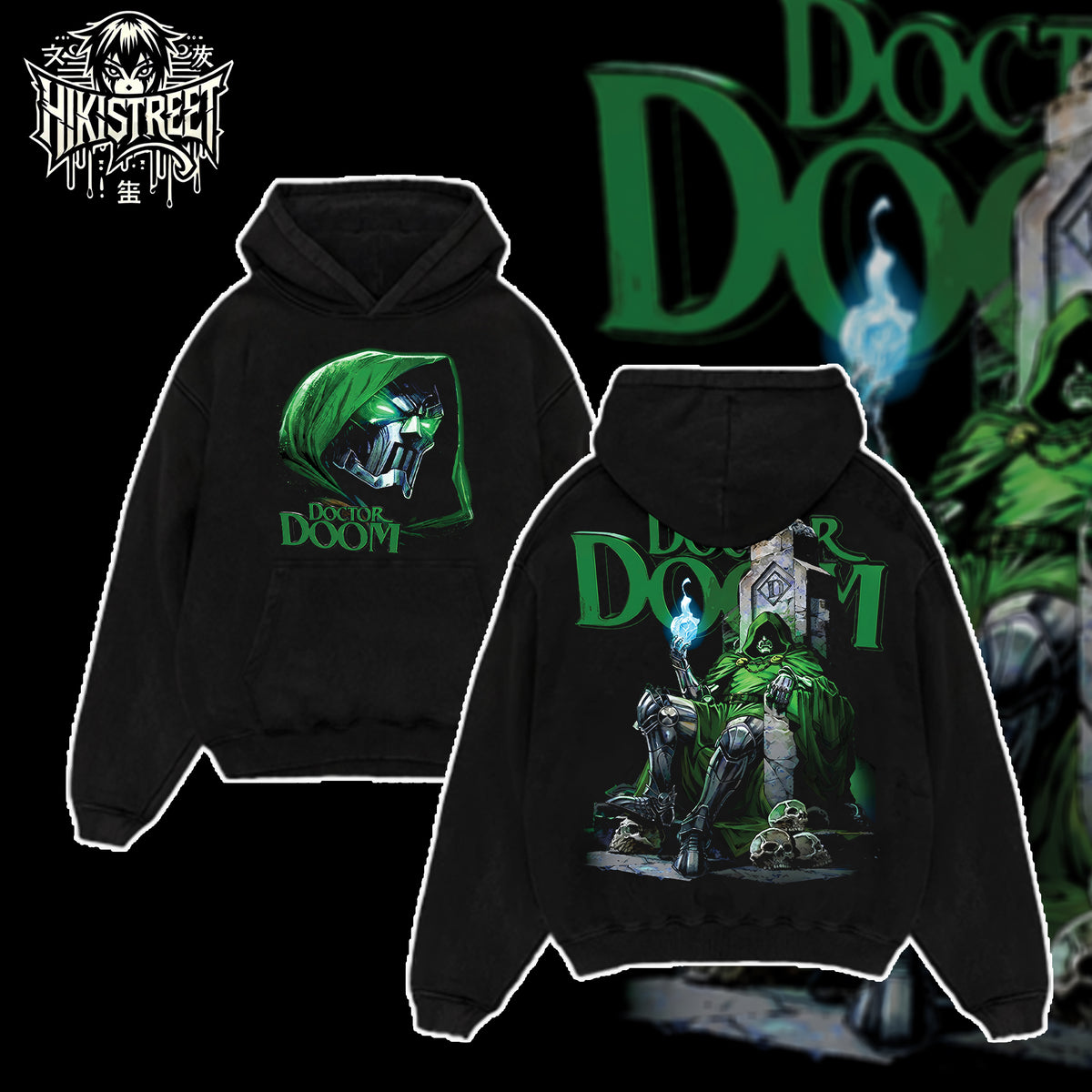 [HIKISTREET] Vintage Doctor Doom Acid Washed T-Shirt, MCU Merch, Comics Washed Oversized Tee, Aesthetic Comics Streetwear Gift