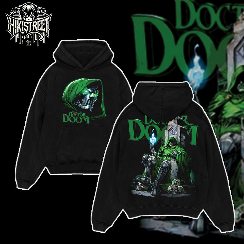 [HIKISTREET] Vintage Doctor Doom Acid Washed T-Shirt, MCU Merch, Comics Washed Oversized Tee, Aesthetic Comics Streetwear Gift