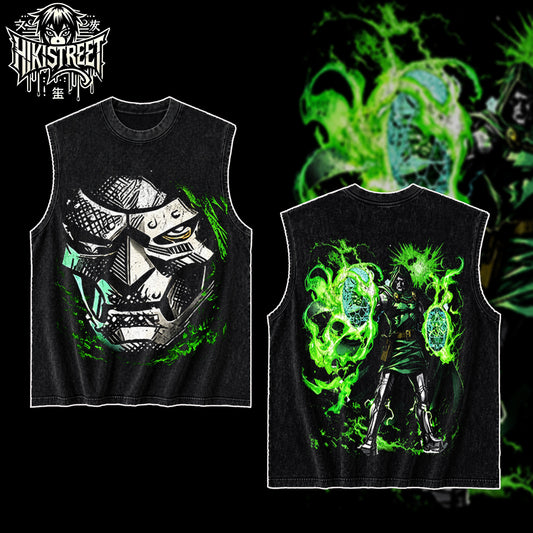 [HIKISTREET] Vintage Doctor Doom V3 Acid Washed T-Shirt, MCU Merch, Comics Washed Oversized Tee, Aesthetic Comics Streetwear Gift