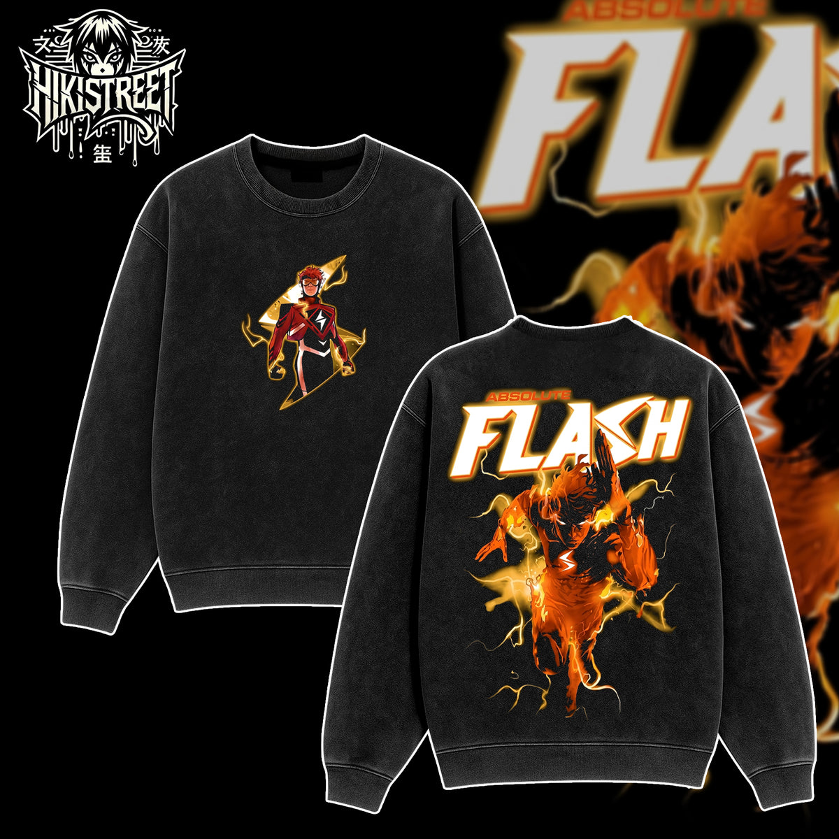 [HIKISTREET] Vintage Absolute Flash Acid Washed T-Shirt, DC Merch, Comics Washed Oversized Tee, Aesthetic Comics Streetwear Gift