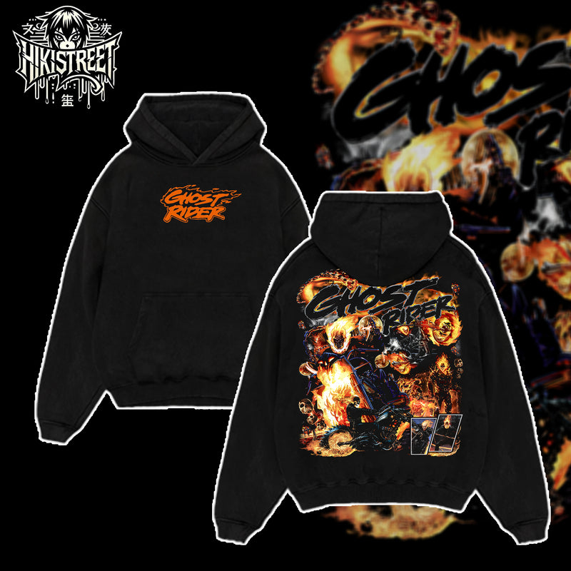[HIKISTREET] Vintage Ghost Rider Acid Washed T-Shirt, MCU Merch, Comics Washed Oversized Tee, Aesthetic Comics Streetwear Gift