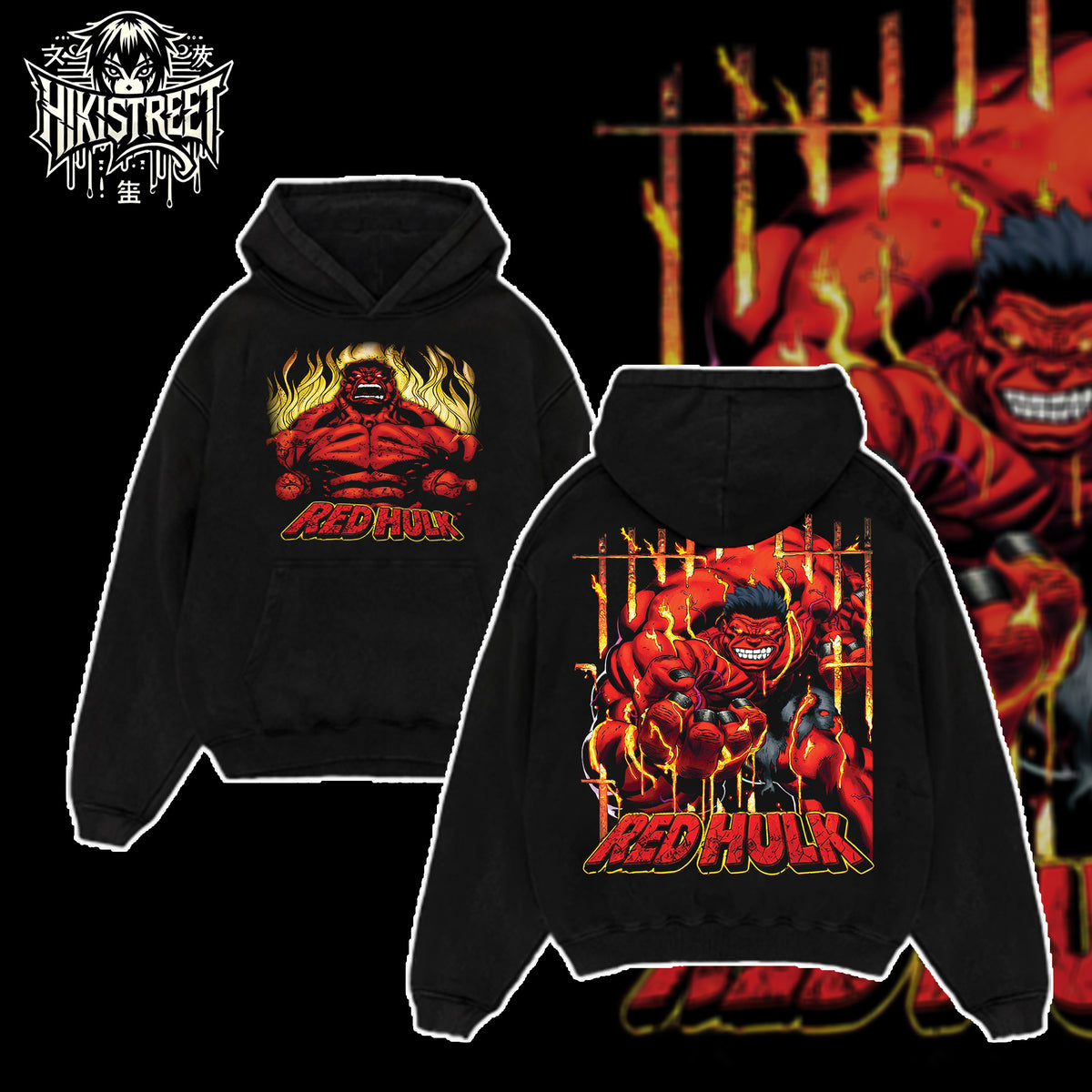 [HIKISTREET] Vintage The Red Hulk Acid Washed T-Shirt, MCU Merch, Comics Washed Oversized Tee, Aesthetic Comics Streetwear Gift