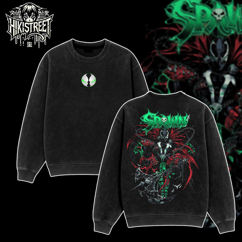 [HIKISTREET] Vintage Spawn Acid Washed T-Shirt, DC Merch, Comics Washed Oversized Tee, Aesthetic Comics Streetwear Gift
