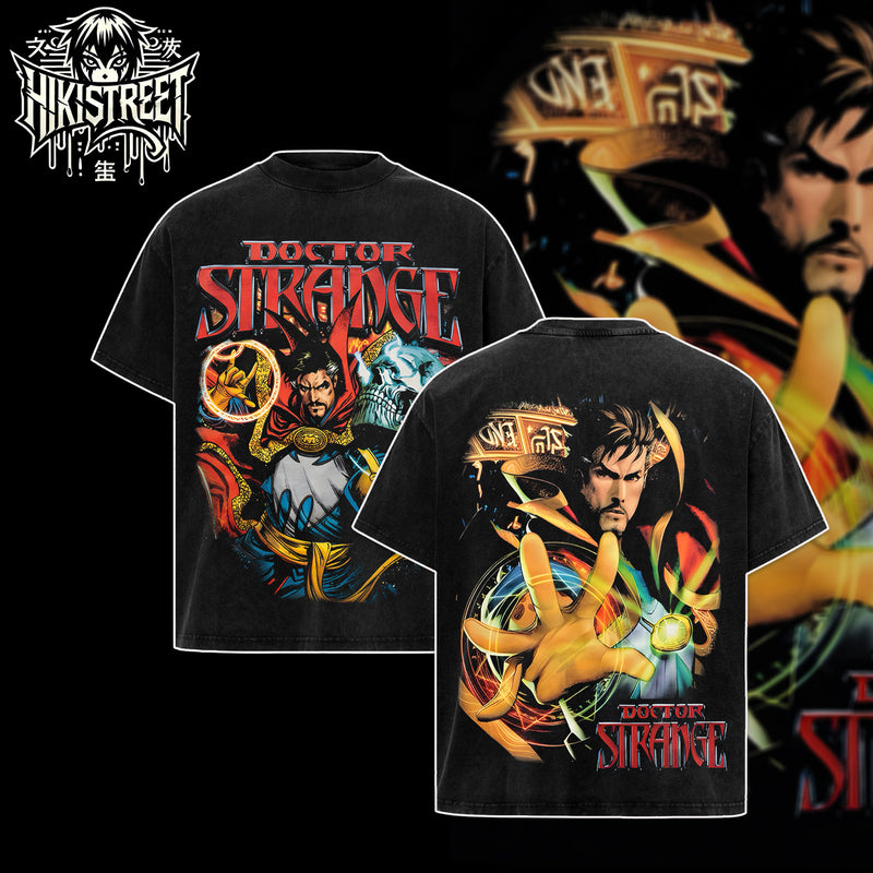 [HIKISTREET] Vintage Doctor Strange Acid Washed T-Shirt, MCU Merch, Comics Washed Oversized Tee, Aesthetic Comics Streetwear Gift