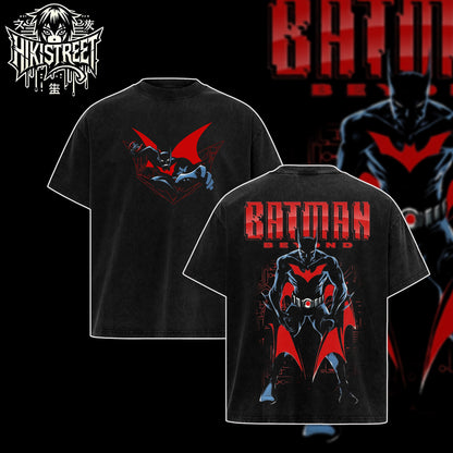 [HIKISTREET] Vintage Batman Beyond Acid Washed T-Shirt, DC Merch, Comics Washed Oversized Tee, Aesthetic Comics Streetwear Gift