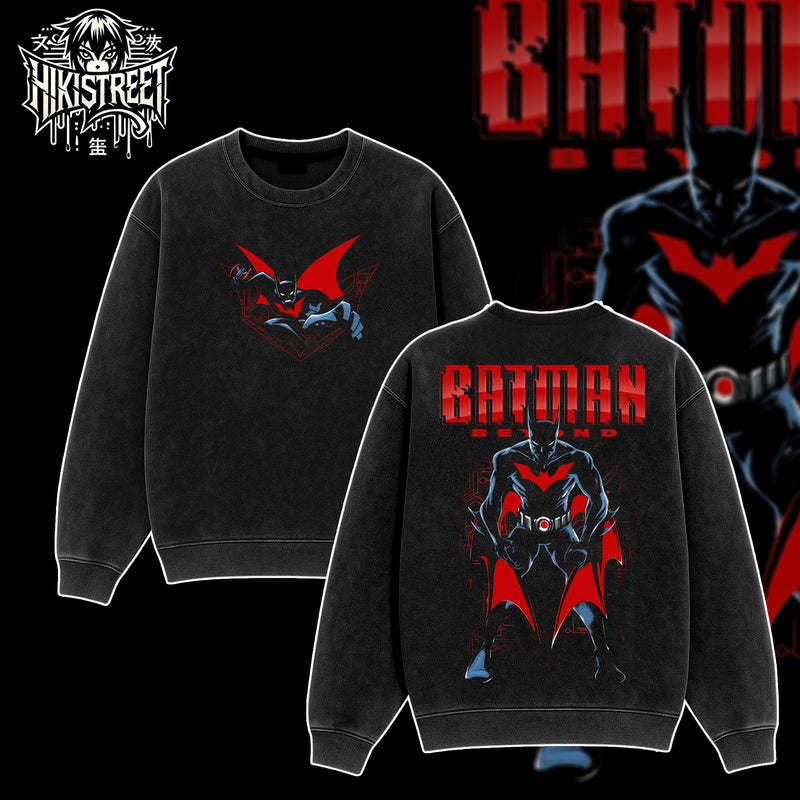[HIKISTREET] Vintage Batman Beyond Acid Washed T-Shirt, DC Merch, Comics Washed Oversized Tee, Aesthetic Comics Streetwear Gift