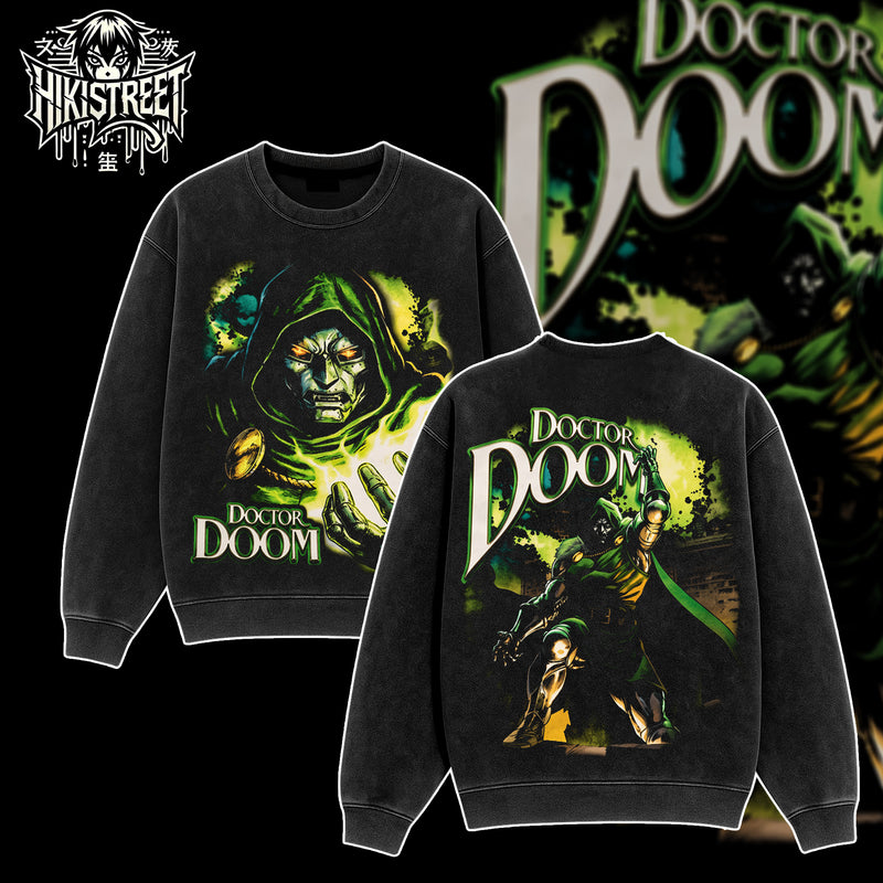 [HIKISTREET] Vintage Victor Von Doom Acid Washed T-Shirt, MCU Merch, Comics Washed Oversized Tee, Aesthetic Comics Streetwear Gift