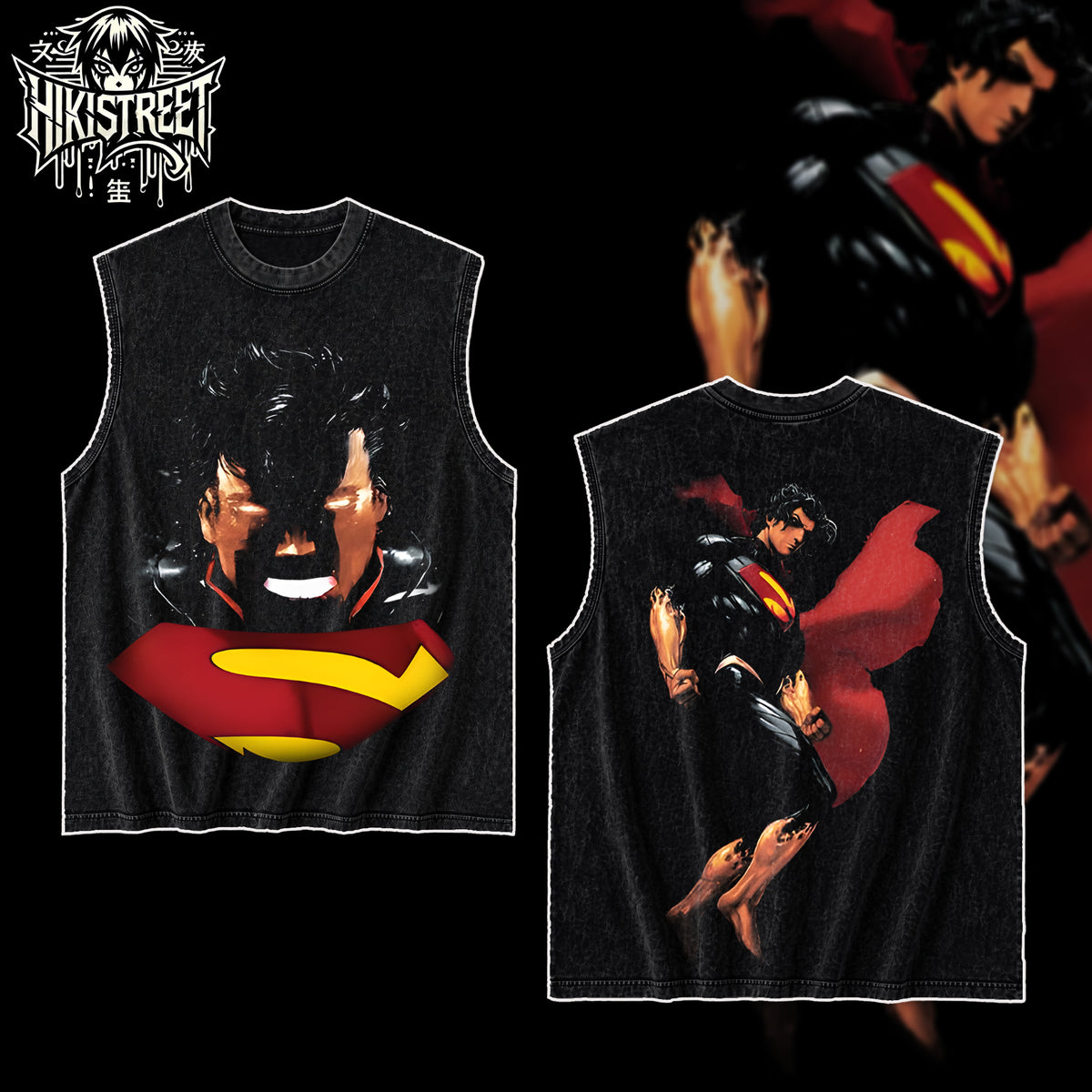 [HIKISTREET] Vintage Absolute Superman Acid Washed T-Shirt, DC Merch, Comics Washed Oversized Tee, Aesthetic Comics Streetwear Gift