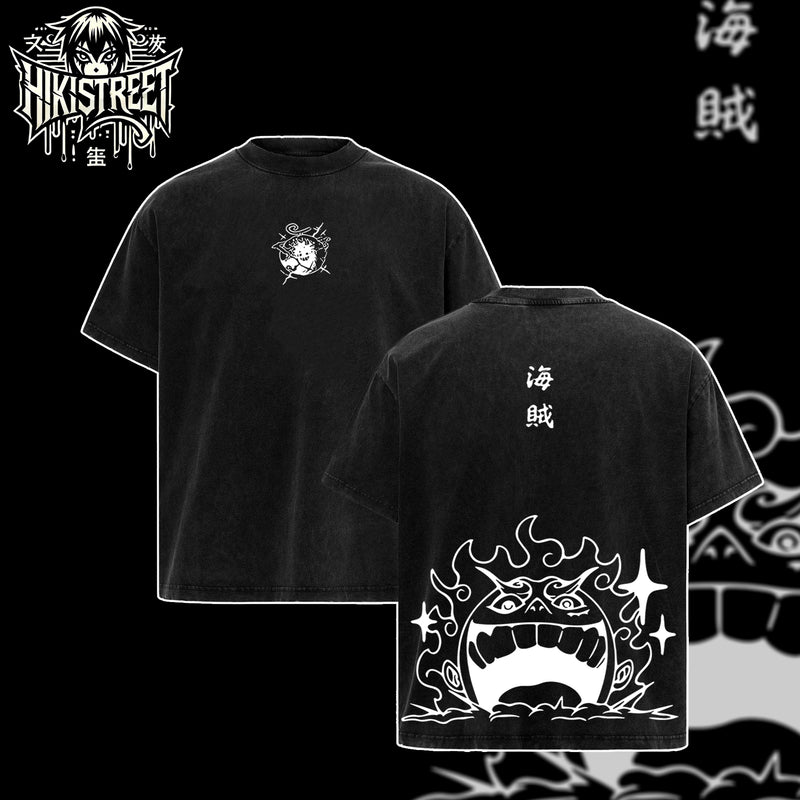 [HIKISTREET] Vintage Luffy Acid Washed T-Shirt, One Piece Merch, Anime Washed Oversized Tee, Aesthetic Anime Streetwear Gift