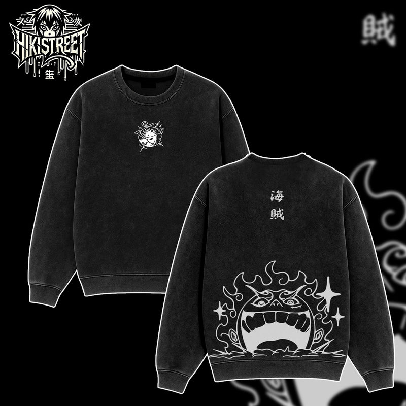 [HIKISTREET] Vintage Luffy Acid Washed T-Shirt, One Piece Merch, Anime Washed Oversized Tee, Aesthetic Anime Streetwear Gift