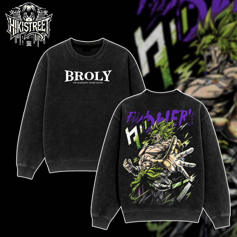 [HIKISTREET] Vintage Broly The Legendary Saiyan Acid Washed T-Shirt, Dragon Ball Merch, Anime Washed Oversized Tee, Aesthetic Anime Streetwear Gift