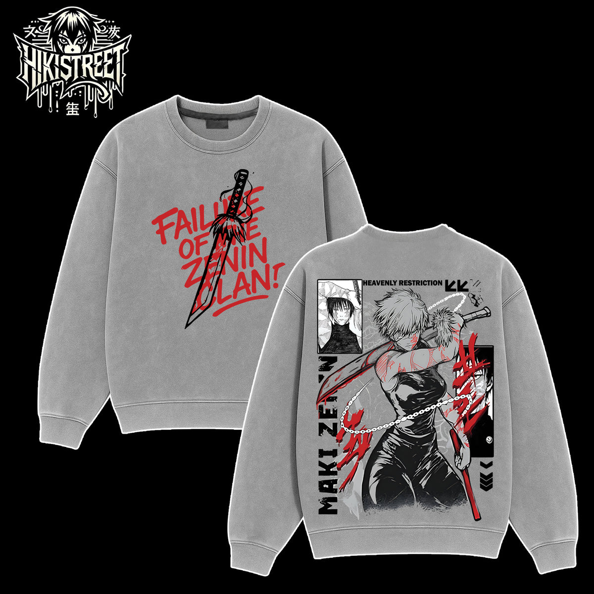 [HIKISTREET] Vintage Maki Zenin V2 Acid Washed T-Shirt, Jujutsu Kaisen Merch, Anime Washed Oversized Tee, Aesthetic Anime Streetwear Gift
