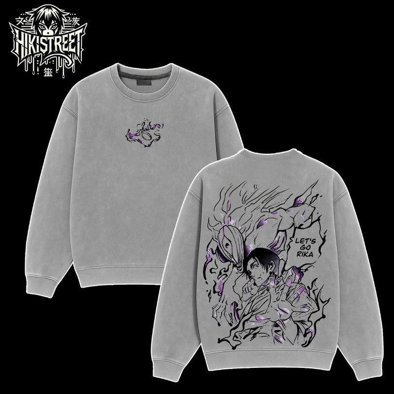 [HIKISTREET] Vintage Yuta Okkotsu Acid Washed T-Shirt, Jujutsu Kaisen Merch, Anime Washed Oversized Tee, Aesthetic Anime Streetwear Gift