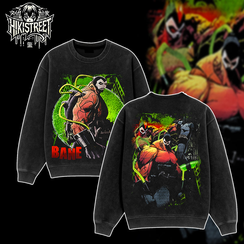 [HIKISTREET] Vintage Bane Acid Washed T-Shirt, DC Merch, Comics Washed Oversized Tee, Aesthetic Comics Streetwear Gift