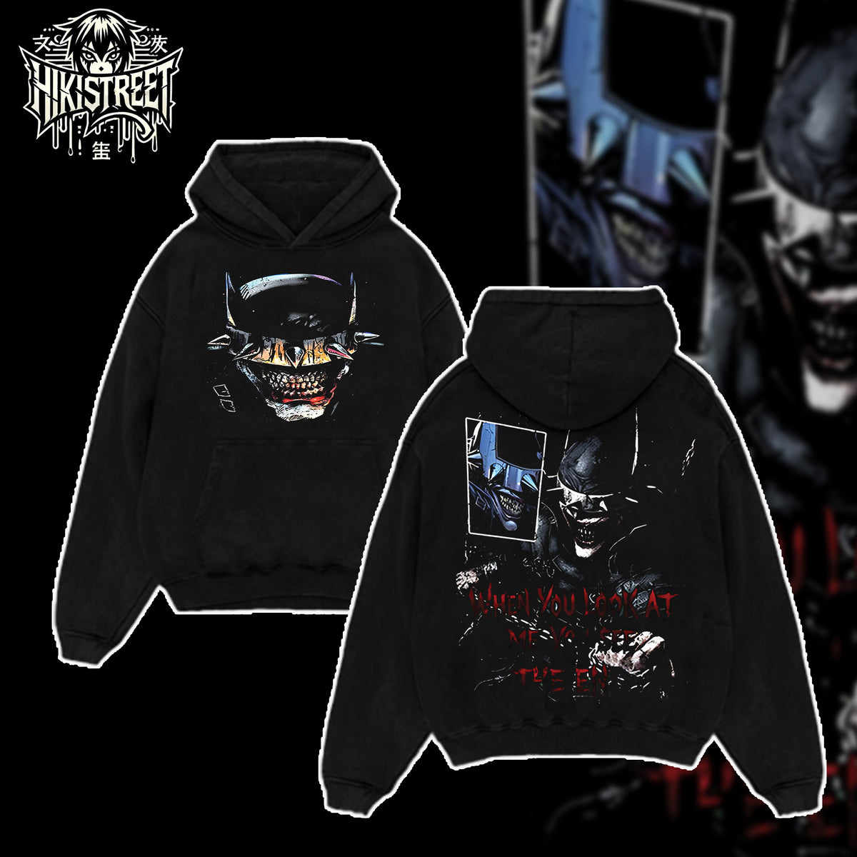 [HIKISTREET] Vintage The Bat Who Laugh V2 Acid Washed T-Shirt, DC Merch, Comics Washed Oversized Tee, Aesthetic Comics Streetwear Gift