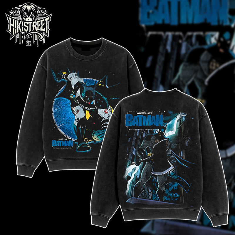 [HIKISTREET] Vintage Batman Acid Washed T-Shirt, DC Merch, Comics Washed Oversized Tee, Aesthetic Comics Streetwear Gift