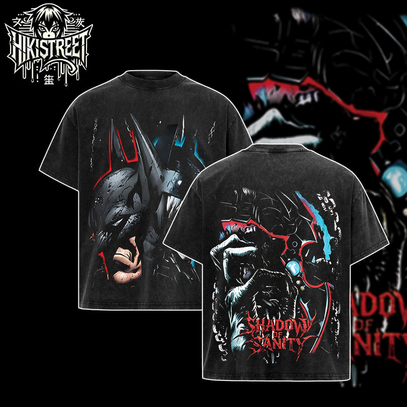 [HIKISTREET] Vintage Batman The Dark Knight Acid Washed T-Shirt, DC Merch, Comics Washed Oversized Tee, Aesthetic Comics Streetwear Gift