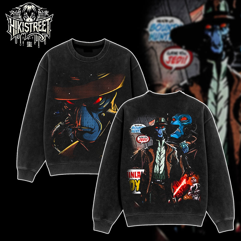 [HIKISTREET] Vintage Cad Bane Acid Washed T-Shirt, Star Wars Merch, Movies Washed Oversized Tee, Aesthetic Movies Streetwear Gift