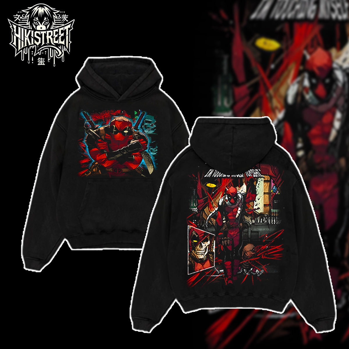 [HIKISTREET] Vintage Deadpool Acid Washed T-Shirt, MCU Merch, Comics Washed Oversized Tee, Aesthetic Comics Streetwear Gift