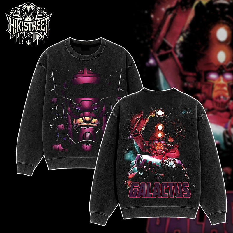 [HIKISTREET] Vintage Galactus Acid Washed T-Shirt, MCU Merch, Comics Washed Oversized Tee, Aesthetic Comics Streetwear Gift