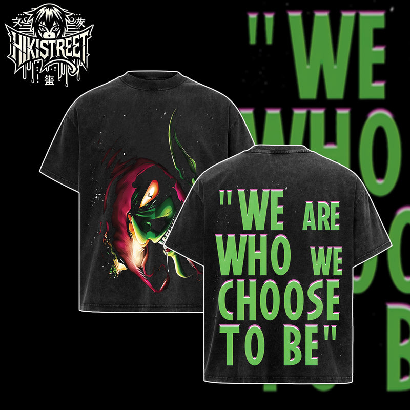 [HIKISTREET] Vintage Green Goblin Acid Washed T-Shirt, MCU Merch, Comics Washed Oversized Tee, Aesthetic Comics Streetwear Gift