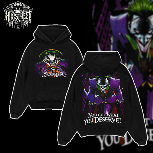 [HIKISTREET] Vintage Joker Acid Washed T-Shirt, DC Merch, Comics Washed Oversized Tee, Aesthetic Comics Streetwear Gift