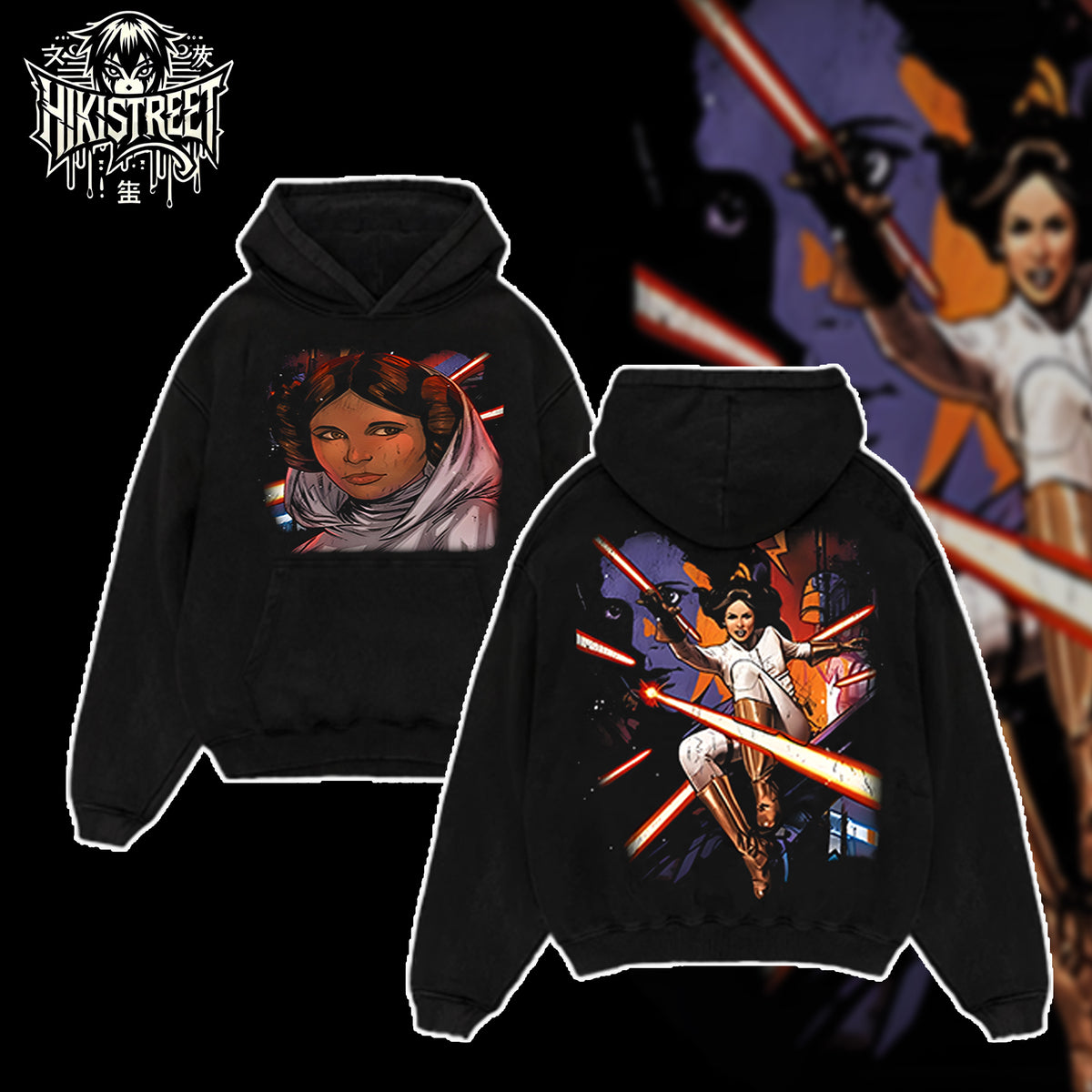 [HIKISTREET] Vintage Princess Leia Acid Washed T-Shirt, Star Wars Merch, Movies Washed Oversized Tee, Aesthetic Movies Streetwear Gift