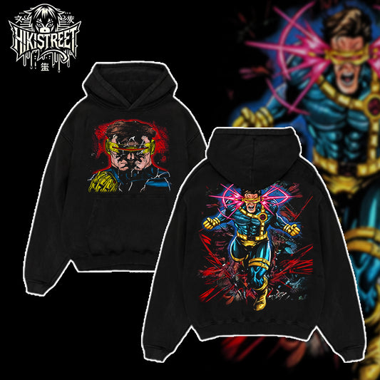 [HIKISTREET] Vintage Cyclops Acid Washed T-Shirt, MCU Merch, Comics Washed Oversized Tee, Aesthetic Comics Streetwear Gift