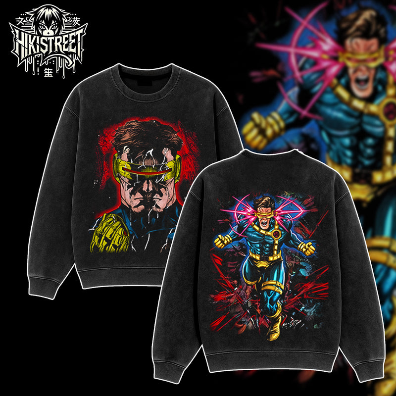 [HIKISTREET] Vintage Cyclops Acid Washed T-Shirt, MCU Merch, Comics Washed Oversized Tee, Aesthetic Comics Streetwear Gift