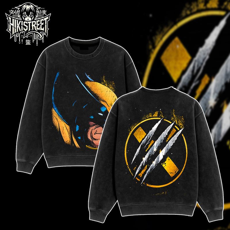 [HIKISTREET] Vintage Wolverine Acid Washed T-Shirt, MCU Merch, Comics Washed Oversized Tee, Aesthetic Comics Streetwear Gift