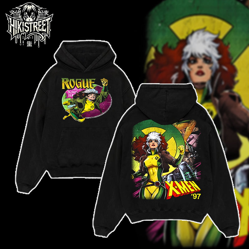 [HIKISTREET] Vintage Rouge Acid Washed T-Shirt, MCU Merch, Comics Washed Oversized Tee, Aesthetic Comics Streetwear Gift