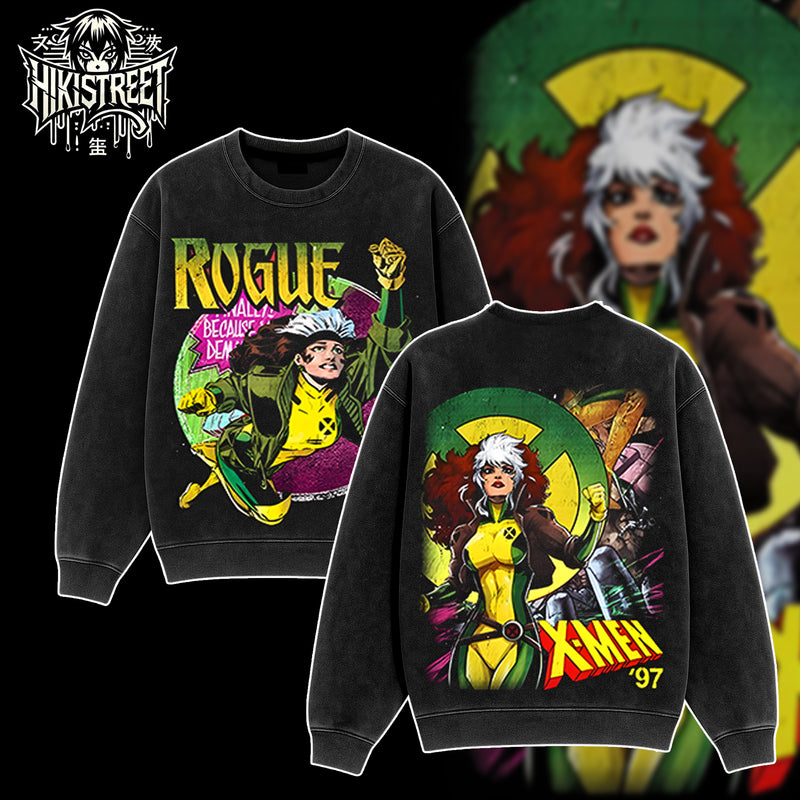[HIKISTREET] Vintage Rouge Acid Washed T-Shirt, MCU Merch, Comics Washed Oversized Tee, Aesthetic Comics Streetwear Gift