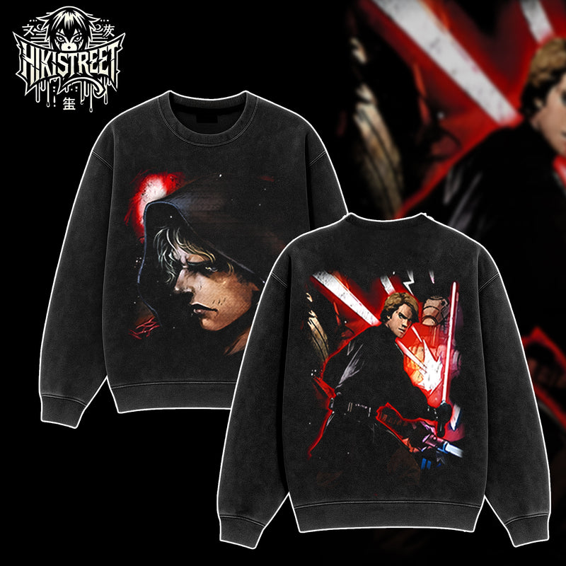 [HIKISTREET] Vintage Anakin Skywalker Acid Washed T-Shirt, Star Wars Merch, Movies Washed Oversized Tee, Aesthetic Movies Streetwear Gift