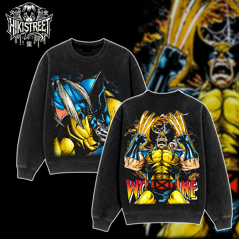 [HIKISTREET] Vintage Wolverine V2 Acid Washed T-Shirt, MCU Merch, Comics Washed Oversized Tee, Aesthetic Comics Streetwear Gift