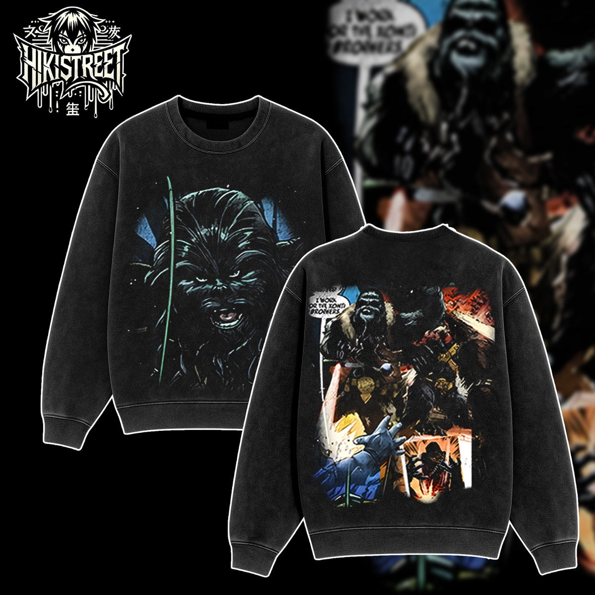 [HIKISTREET] Vintage Wampa Acid Washed T-Shirt, Star Wars Merch, Movies Washed Oversized Tee, Aesthetic Movies Streetwear Gift