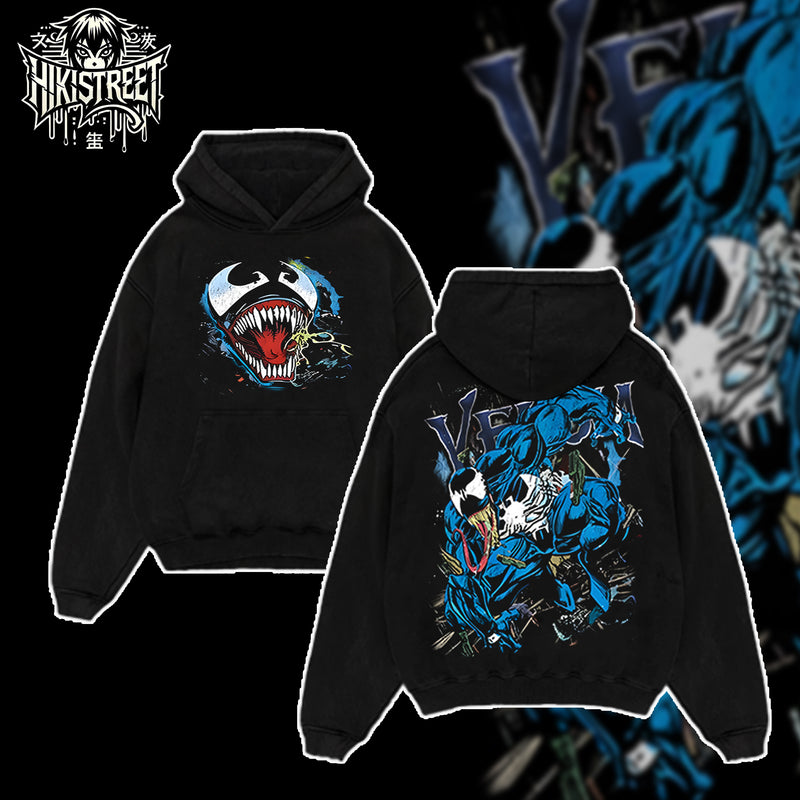 [HIKISTREET] Vintage Venom Acid Washed T-Shirt, MCU Merch, Comics Washed Oversized Tee, Aesthetic Comics Streetwear Gift