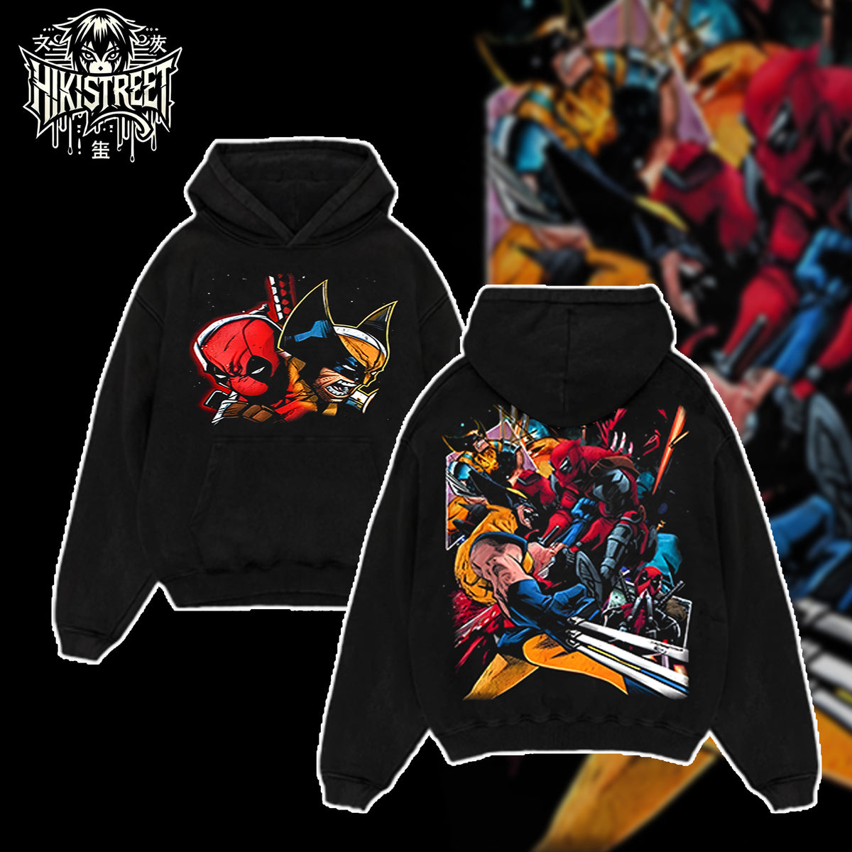 [HIKISTREET] Vintage Deadpool & Wolverine Acid Washed T-Shirt, MCU Merch, Comics Washed Oversized Tee, Aesthetic Comics Streetwear Gift