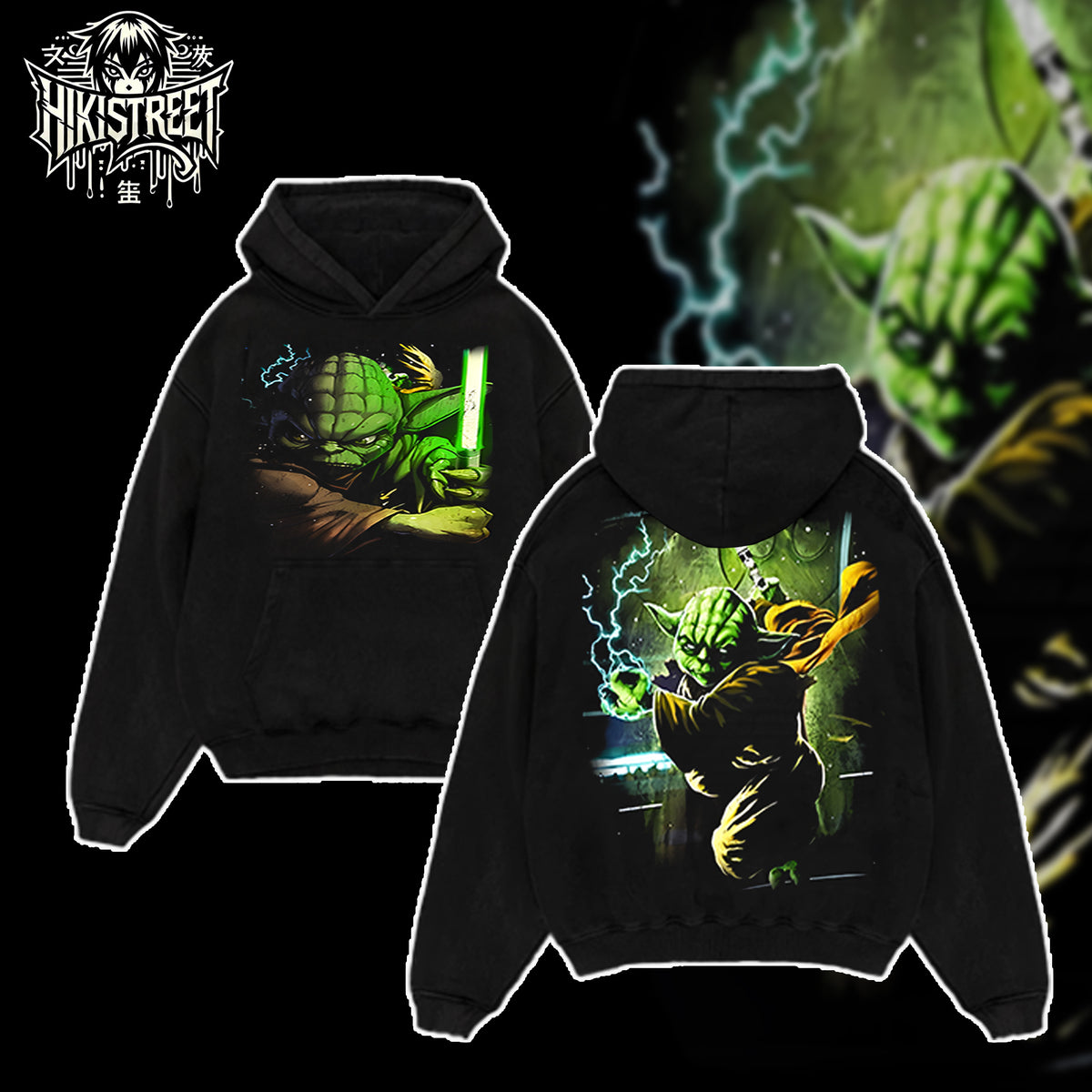 [HIKISTREET] Vintage Yoda Acid Washed T-Shirt, Star Wars Merch, Movies Washed Oversized Tee, Aesthetic Movies Streetwear Gift