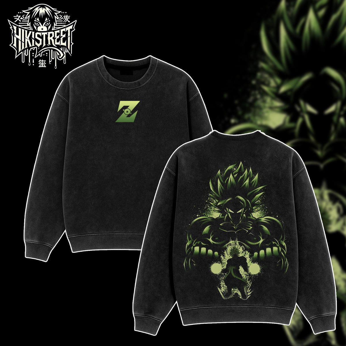 [HIKISTREET] Vintage Broly Acid Washed T-Shirt, Dragon Ball Merch, Anime Washed Oversized Tee, Aesthetic Anime Streetwear Gift