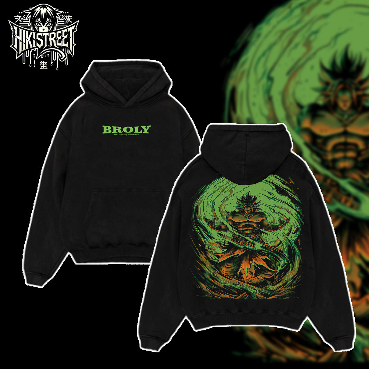 [HIKISTREET] Vintage Broly V2 Acid Washed T-Shirt, Dragon Ball Merch, Anime Washed Oversized Tee, Aesthetic Anime Streetwear Gift